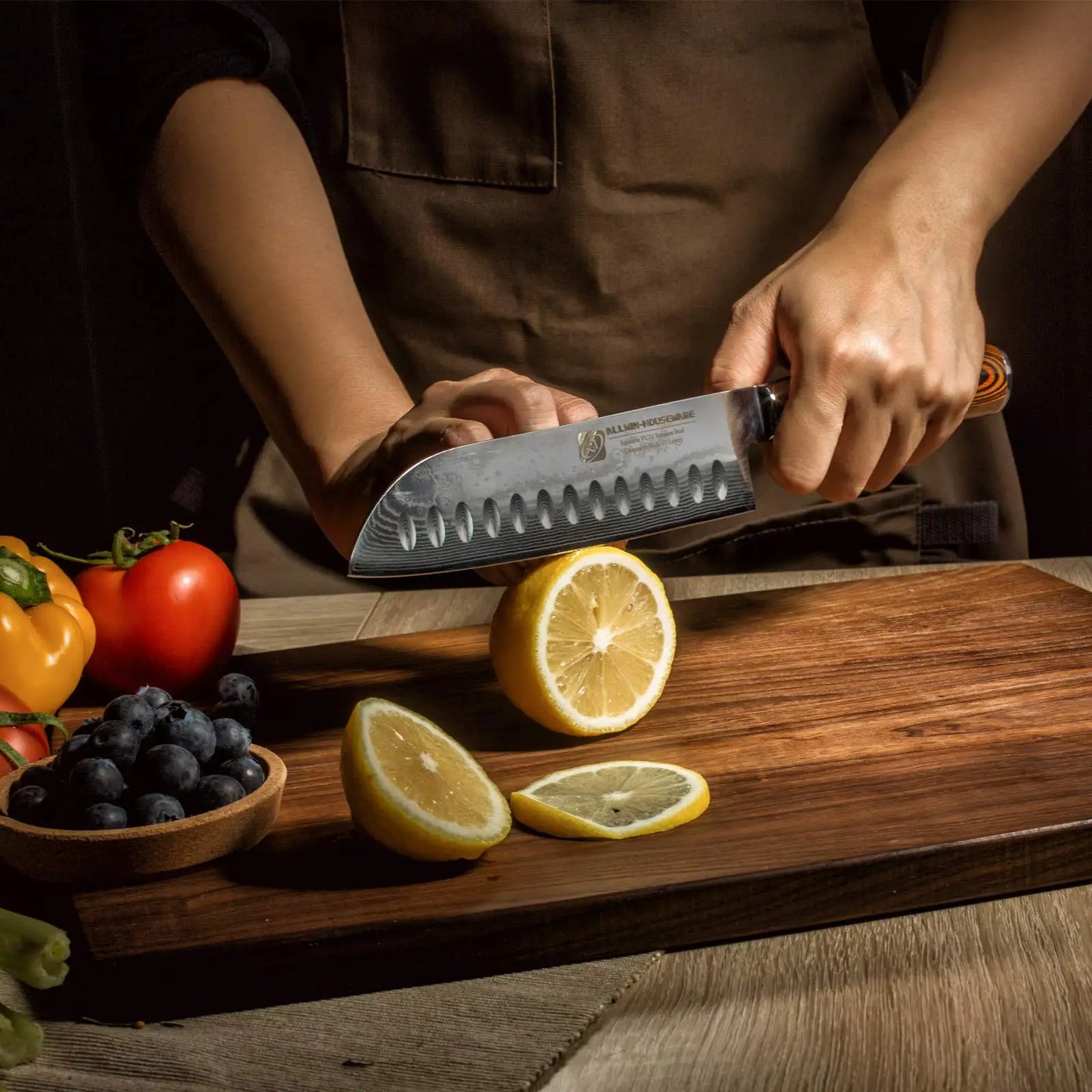 Titan™ Damascus Santoku Chef Knife